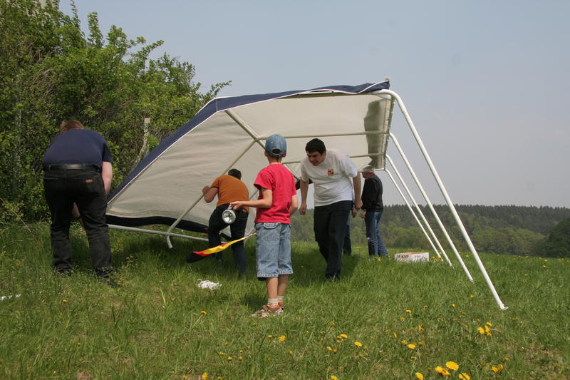 ups, auf einem Bein…