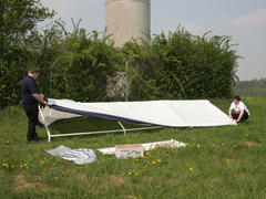 Zelt aus frischen Eiern